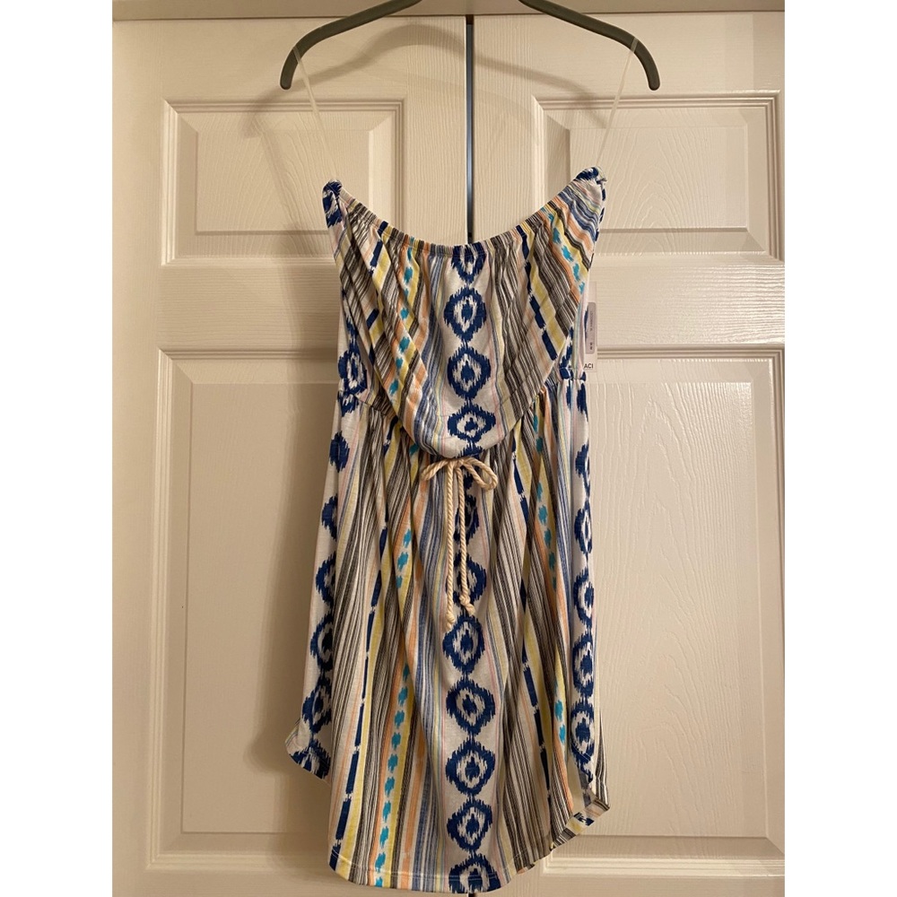 Multicolor strapless cotton dress